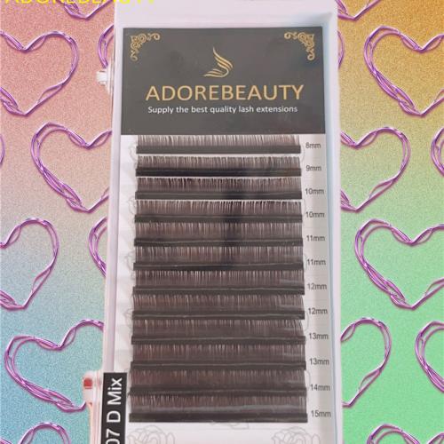 Coffee color eyelash extensions