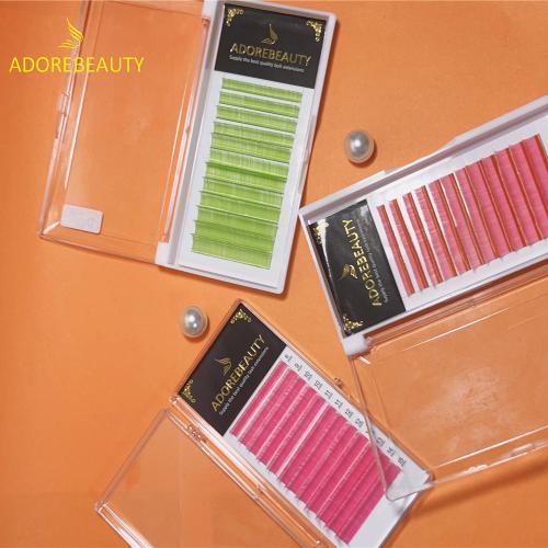 Colorful eyelash extensions