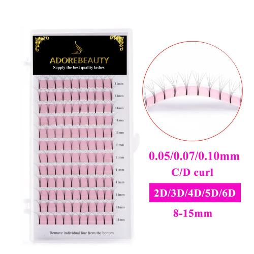 Long stem premade fan lashes 0.05C