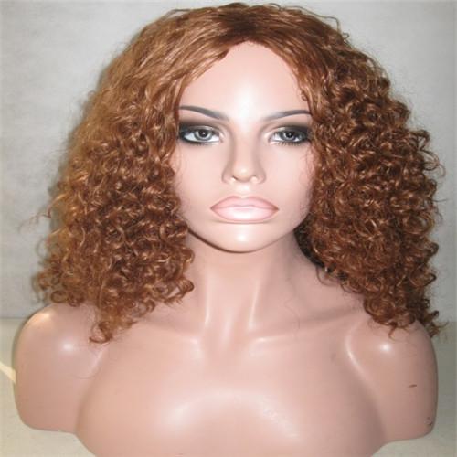 Human Hair Full Lace Wig 18inch Color#30 Kinky Curl