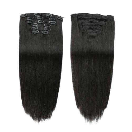 100% Virgin Peruvian Remy Hair Seamless Clip in Extensions Human Hair #1